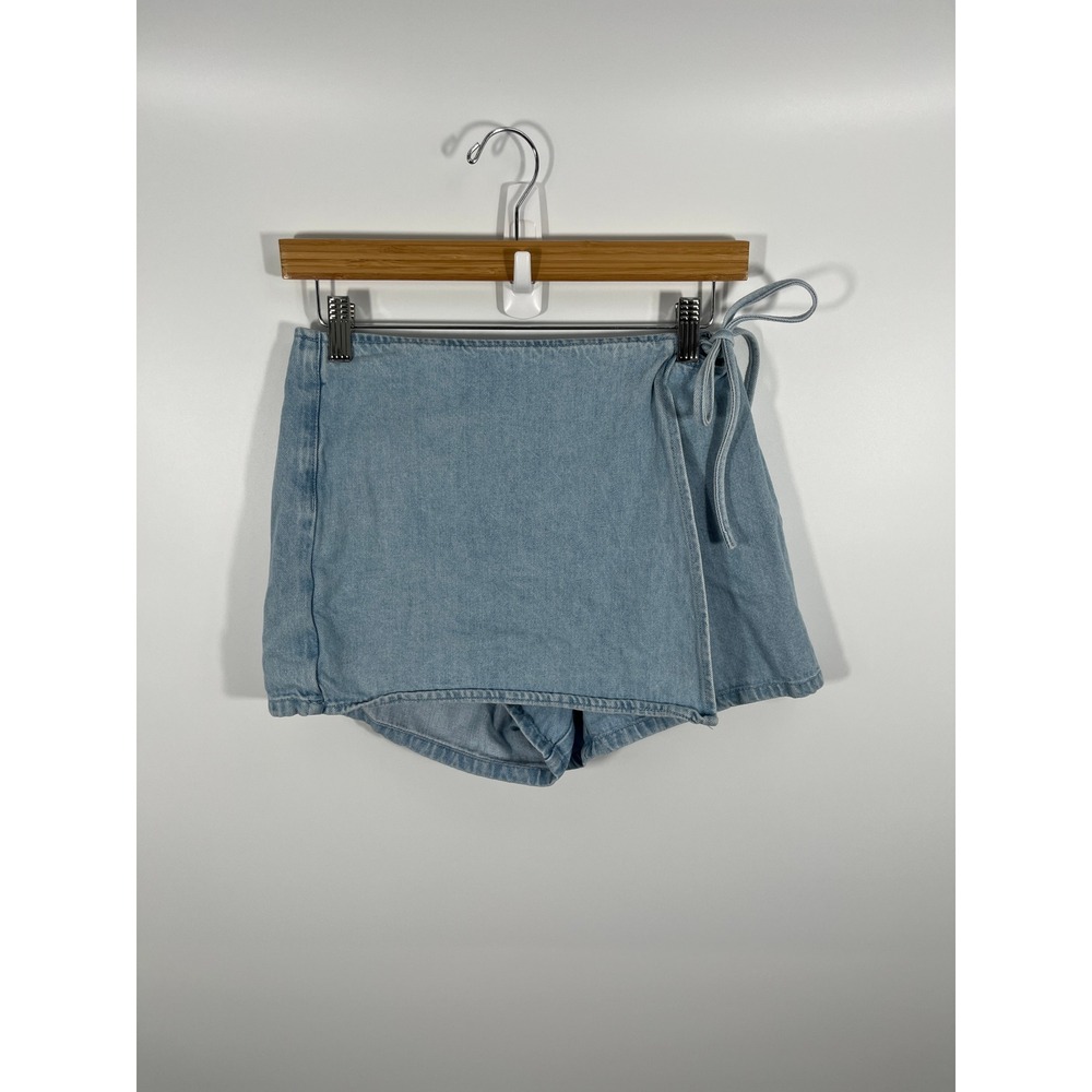 90s Euro Summer Capsule Womens 26 Blue Denim Skirt Shorts Skort Minimalistโ